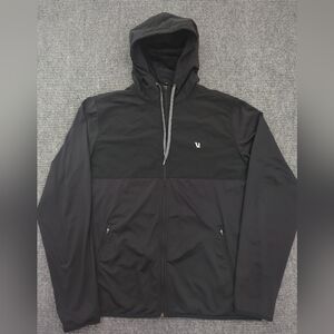 Vuori Black Hooded Performance Jacket XL Lightweight Full Zip Athleisure Active